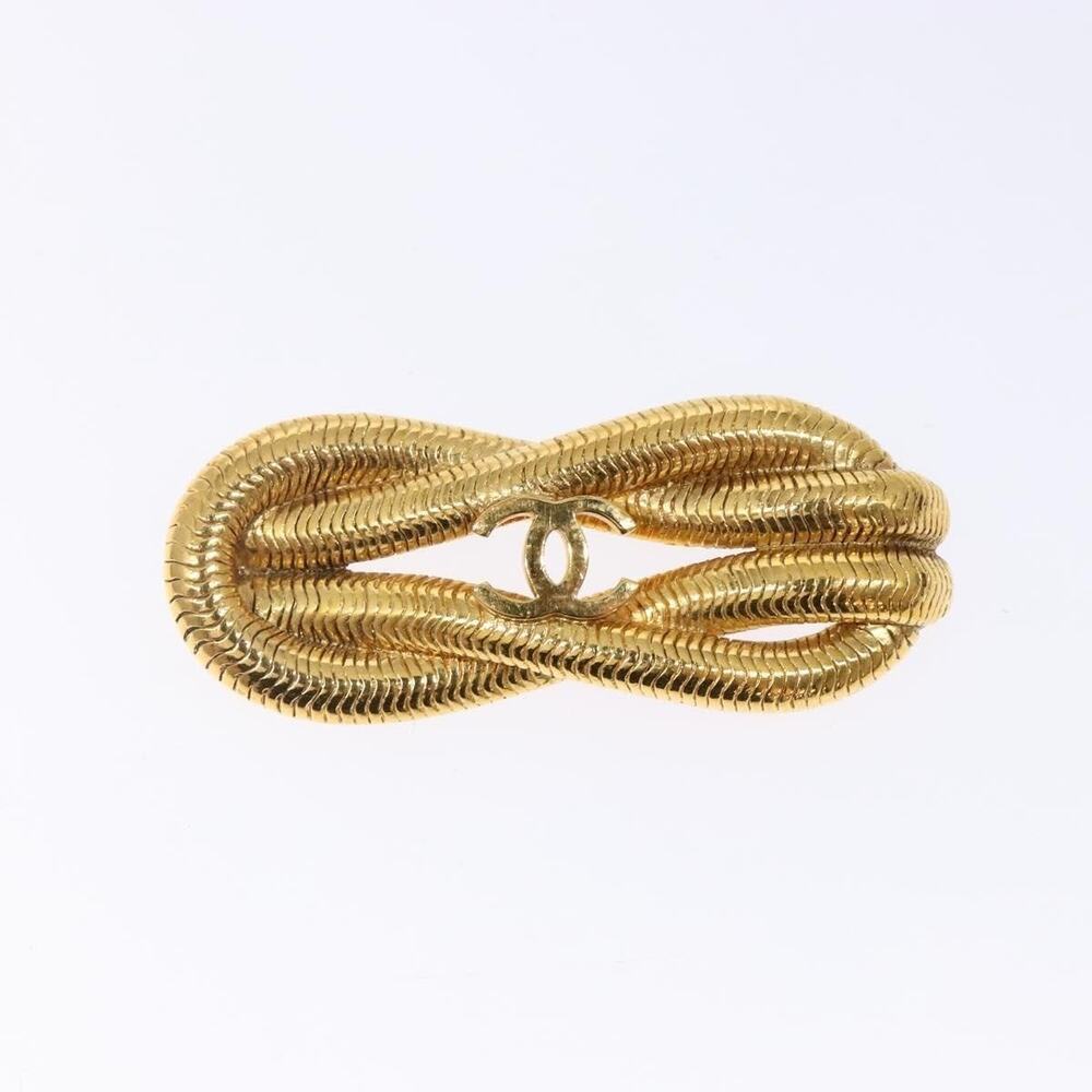 Chanel Brooch Metal Gold CC